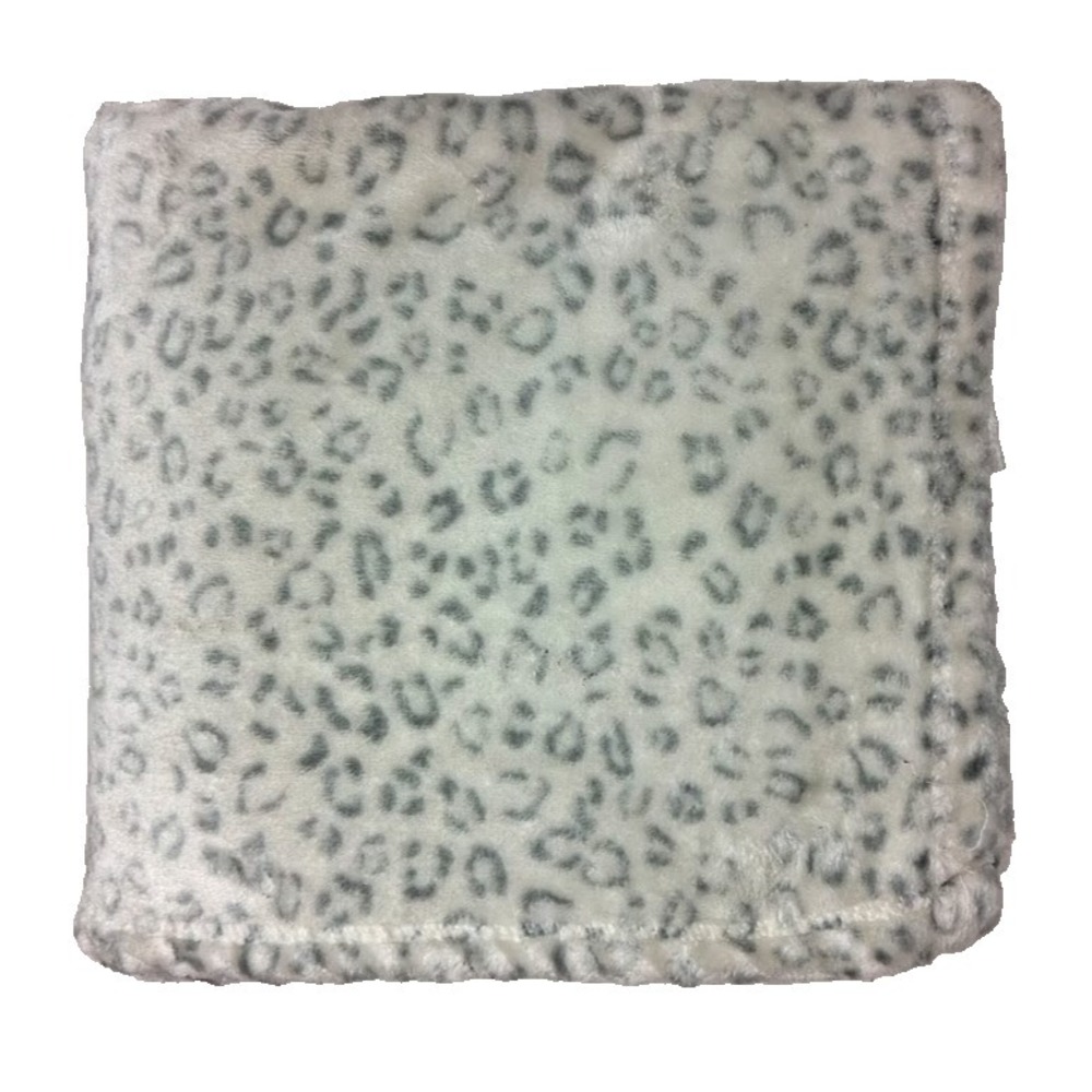 Baby Starters Gray‎ Leopard Print Blanket Snow White Beige Soft Fleece Lovey